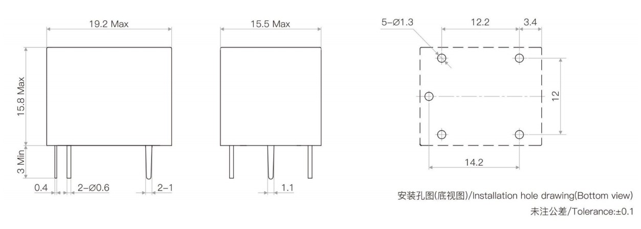 Miniature High Power Relay For High Temperature 105℃